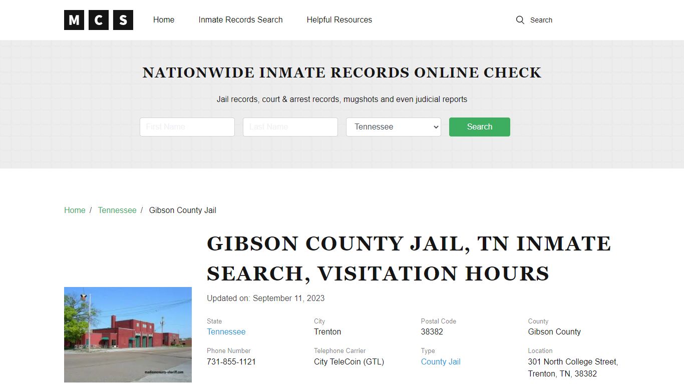 Gibson County, TN Jail Inmates Search, Visitation Rules