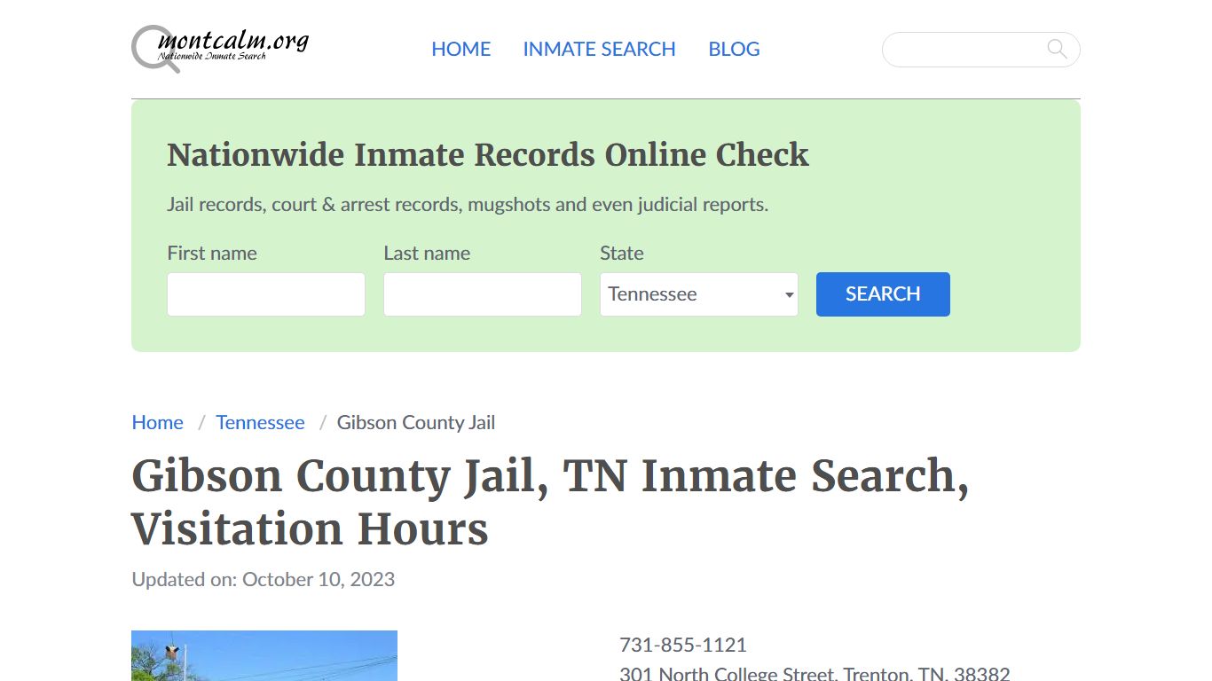 Gibson County Jail, TN Inmate Search, Visitation Hours